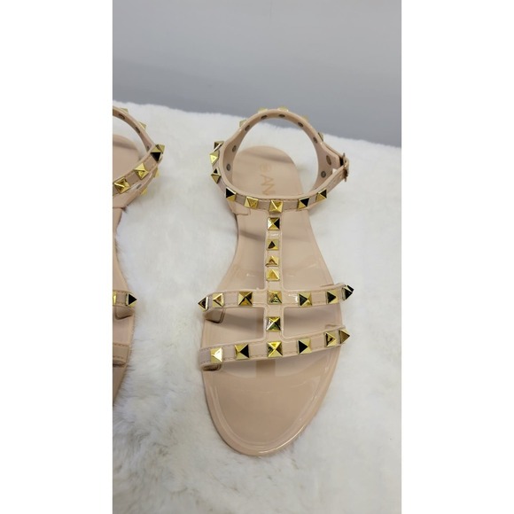 Anna Shoes - Women's Nude Studded Jelly Sandals Size 7